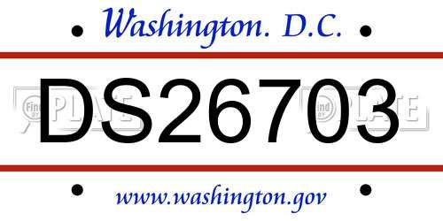 DS26703 District Of Columbia License Plate