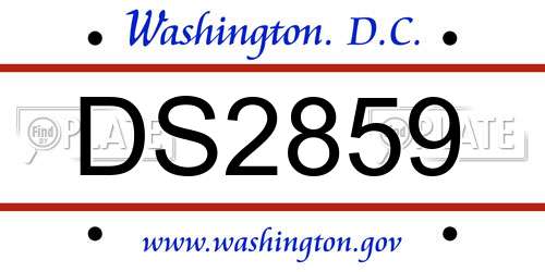 DS2859 District Of Columbia License Plate