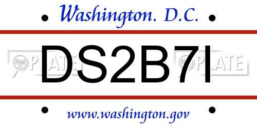 DS2B7I District Of Columbia License Plate