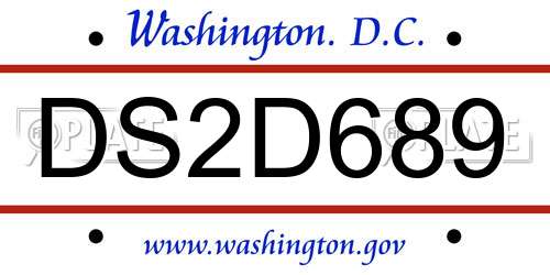 DS2D689 District Of Columbia License Plate