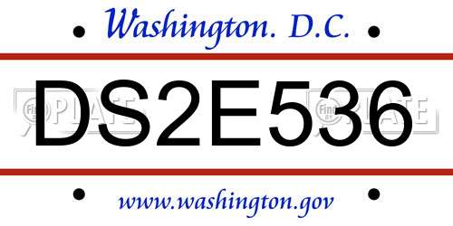 DS2E536 District Of Columbia License Plate