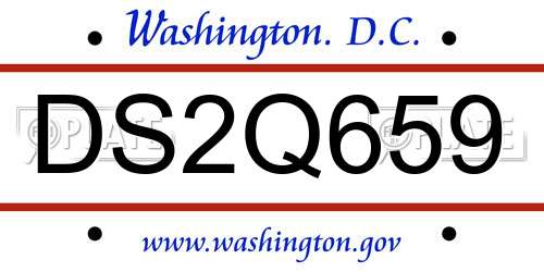 DS2Q659 District Of Columbia License Plate