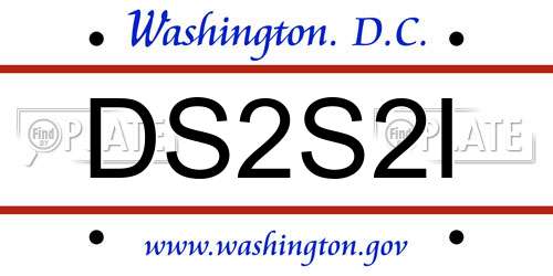 DS2S2I District Of Columbia License Plate