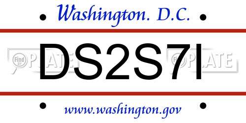 DS2S7I District Of Columbia License Plate