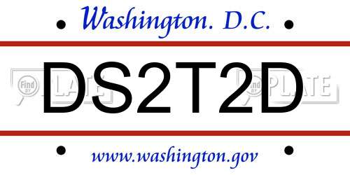 DS2T2D District Of Columbia License Plate