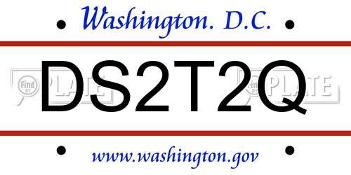 DS2T2Q District Of Columbia License Plate