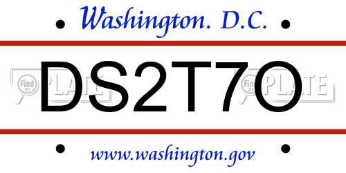 DS2T7O District Of Columbia License Plate