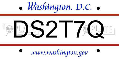 DS2T7Q District Of Columbia License Plate
