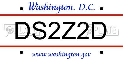 DS2Z2D District Of Columbia License Plate