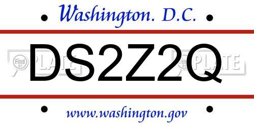 DS2Z2Q District Of Columbia License Plate