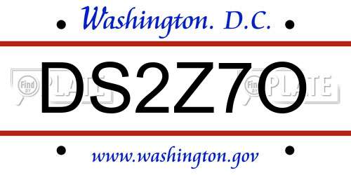 DS2Z7O District Of Columbia License Plate