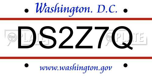 DS2Z7Q District Of Columbia License Plate