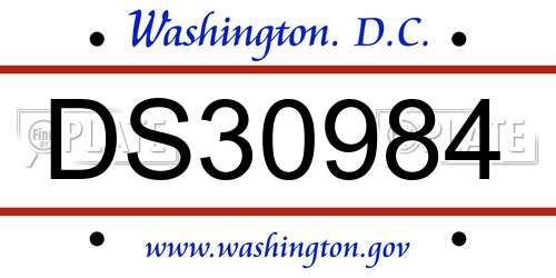DS30984 District Of Columbia License Plate