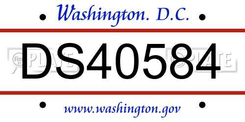 DS40584 District Of Columbia License Plate