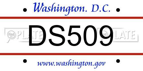DS509 District Of Columbia License Plate