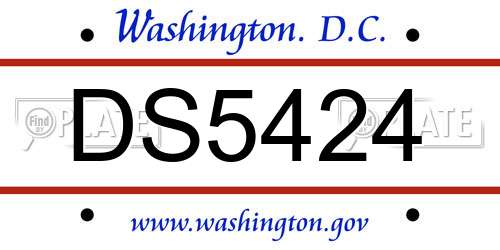 DS5424 District Of Columbia License Plate