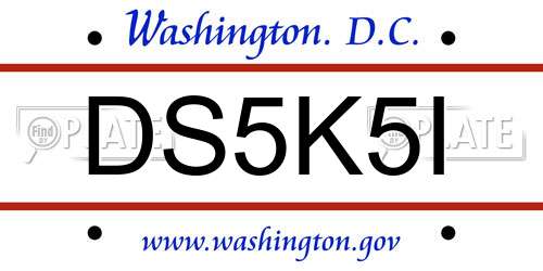DS5K5I District Of Columbia License Plate
