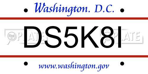 DS5K8I District Of Columbia License Plate