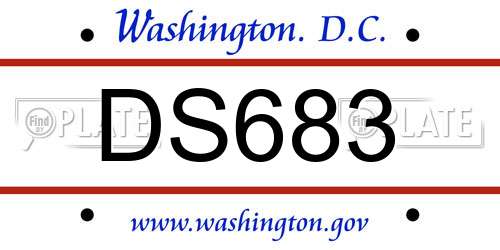 DS683 District Of Columbia License Plate