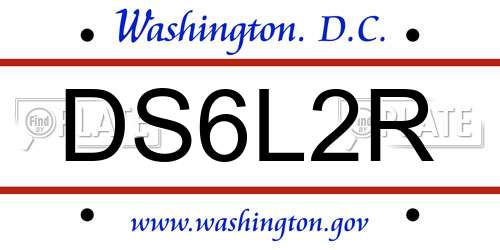 DS6L2R District Of Columbia License Plate