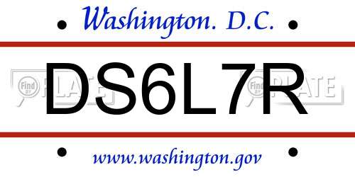 DS6L7R District Of Columbia License Plate