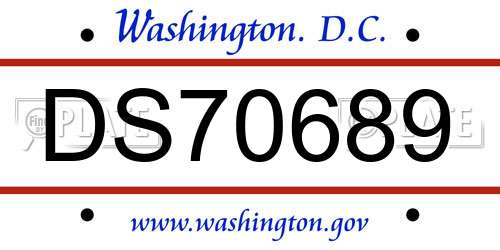 DS70689 District Of Columbia License Plate