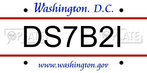 DS7B2I District Of Columbia License Plate