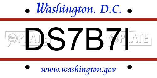 DS7B7I District Of Columbia License Plate