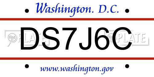 DS7J6C District Of Columbia License Plate