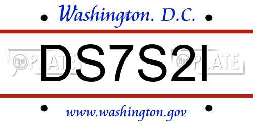 DS7S2I District Of Columbia License Plate