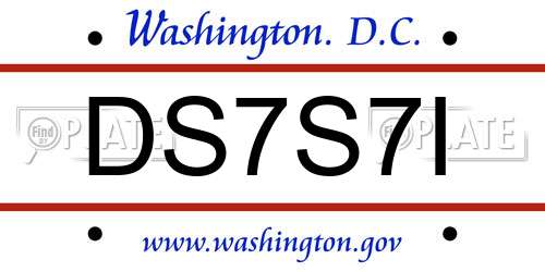 DS7S7I District Of Columbia License Plate