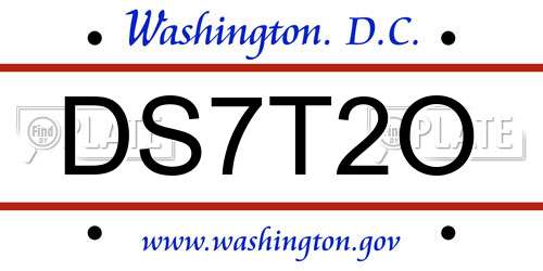 DS7T2O District Of Columbia License Plate