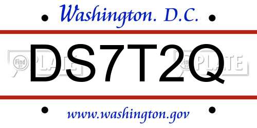 DS7T2Q District Of Columbia License Plate