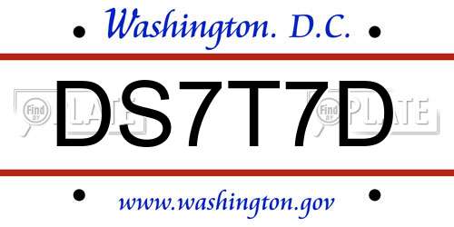 DS7T7D District Of Columbia License Plate