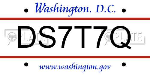DS7T7Q District Of Columbia License Plate