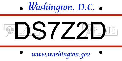 DS7Z2D District Of Columbia License Plate