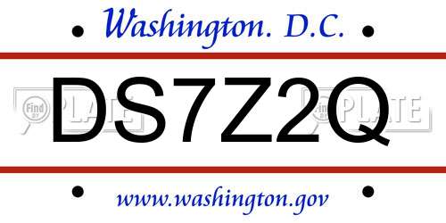 DS7Z2Q District Of Columbia License Plate