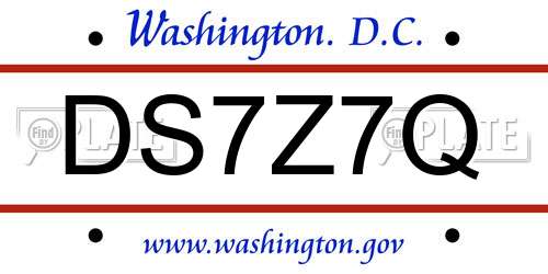 DS7Z7Q District Of Columbia License Plate