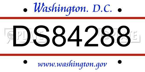 DS84288 District Of Columbia License Plate