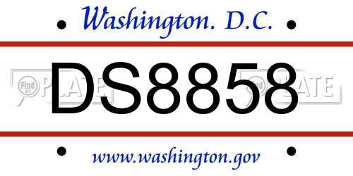 DS8858 District Of Columbia License Plate