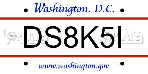 DS8K5I District Of Columbia License Plate
