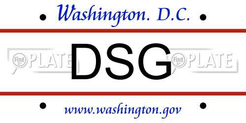 DSG District Of Columbia License Plate