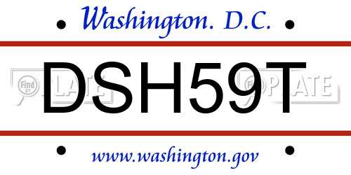 DSH59T District Of Columbia License Plate