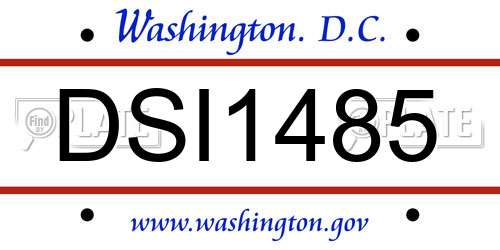DSI1485 District Of Columbia License Plate