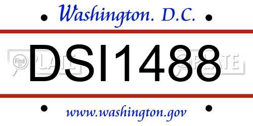 DSI1488 District Of Columbia License Plate