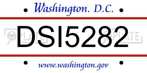 DSI5282 District Of Columbia License Plate