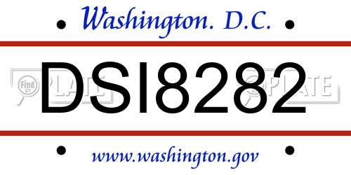 DSI8282 District Of Columbia License Plate