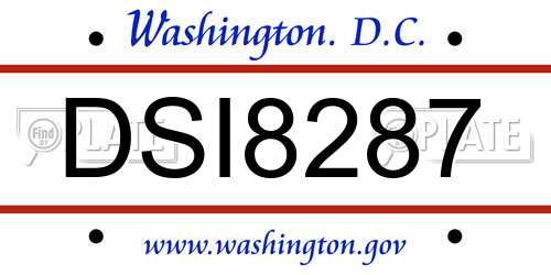 DSI8287 District Of Columbia License Plate
