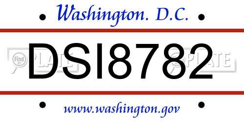DSI8782 District Of Columbia License Plate
