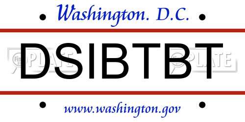 DSIBTBT District Of Columbia License Plate